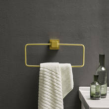 Матовый золотой держатель для полотенец для ванной комнаты, настенный держатель для полотенец, квадратная вешалка для полотенец, аксессуары для ванной 2024 - купить недорого