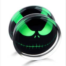 2pcs/lot Ear Gauge Green Eyes Transparent Acrylic Fashion Ear Plug Stretching Kits Flesh Tunnel Expansion Body Piercing Jewelry 2024 - buy cheap