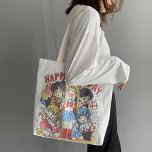 Bolso de hombro de lona para mujer, bolsa de mano de dibujos animados de Anime, de gran capacidad, estilo Kawaii Janpanese, escolar, 2020 2024 - compra barato