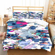 Cartoon Lilo & Stitch Bedding Set Disney Anime Duvet Cover Pillowcases Boys Girls Bedspread Bedroom Decoration Gifts Bed Linings 2024 - buy cheap