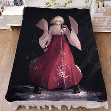 Manta de franela y sábana de cama de fibra de leche, colcha de verano de 150x200cm, Anime Fate/Grand Order, FGO, Jeanne d'Arc, Scathach 2024 - compra barato