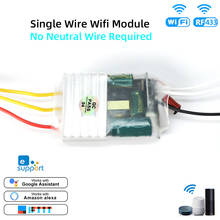 Módulo WIFI de cable vivo único, 1/2/3 Gang RF433 MINI interruptor de luz DIY, sin necesidad de cable Neutral, funciona con Alexa/Google,eWeLink 220V 2024 - compra barato
