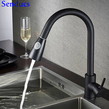 Pull Out Kitchen Mixer Tap Senducs Black Bronze Pull Down Brass Kitchen Faucet SUS304 Stainless Steel Gold Kitchen Sink Faucets 2024 - buy cheap