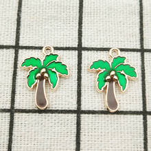 10pcs enamel coconut tree charm jewelry accessories earring pendant bracelet necklace charms zinc alloy diy finding 15x20mm 2024 - buy cheap