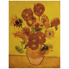 Sunflower by Van Gogh Oil Painting Creative Art Poster Vintage Kraft Paper Series Cafe Exhibition Decor Painting Wall Stickers 2024 - buy cheap