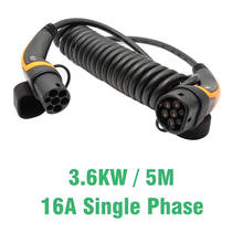 32-фазный кабель EV IEC62196 Type 2 к Type 2 IEC 62196-2 EV с 5 метровыми спиральными кабелями TUV/UL Mennekes 2024 - купить недорого