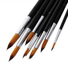 Nylon Hair Watercolor Brushes Black Bright Oil Brush Set Art Supplies 9Pcs/set 2024 - buy cheap
