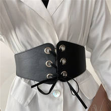 Pu Leather Corset Elastic Wide Belts For Women Waist Straps All-match Female Clothes Dress Waistband Body Shaping Girdle 2024 - buy cheap