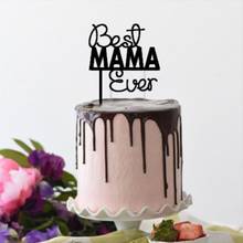 INS 2021 New Mother's Day Cake Topper Acrylic Rose Gold  Best Mom Cake Topper for Best Mama Ever Birthday Party Cake Decorations 2024 - buy cheap