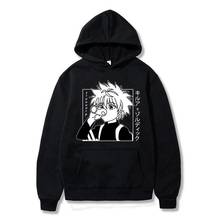 Anime japonês engraçado killua olhos killua hxh hoodies 2021 inverno japão estilo caçador x hunter camisolas streetwear para mulher/homem 2024 - compre barato