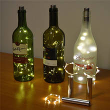Luzes de led para garrafas de vinho, alimentadas por pilha, 1m, 2m, lâmpada de fadas, para decoração de bar, são valentim, natal, festa de casamento 2024 - compre barato