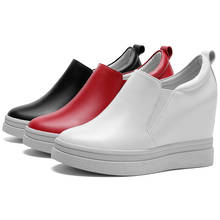 Oxfords vulcanizados-zapatos de tacón alto para mujer, zapatillas de deporte de punta redonda, de piel auténtica, mocasines bajos para caminar 2024 - compra barato