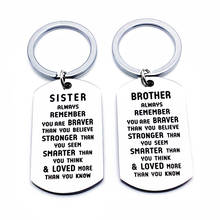 Oeinin Charms Key Chain Man Brother Remember You Are Brave Keychain Bags Lovers Letter Color Keyring Stainless Steel Pendant 2024 - buy cheap