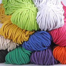 Cuerda de algodón de colores para manualidades, cuerda trenzada redonda de 5mm, 10 metros por rollo 2024 - compra barato