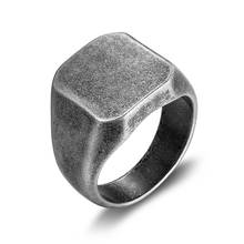 Retro Simple Stainless Steel Geometric Glossy Ring Hip Hop Punk Titanium Steel Accessories For Men Women Fashion Party Jewelry 2024 - buy cheap