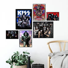 Beijo banda cartaz da parede arte da lona quadros de parede cartazes e impressões sala de fotos decorativas decoração para casa 2024 - compre barato