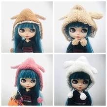 1PCS New Cute Blyth Dolls' Hat Animals hat white/pink/brown Ear Hat for blyth 1/6 dolls accessories 2024 - buy cheap