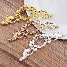10pcs Zinc Alloy Metal Casting Filigree Flower Branch Charms Crafts Findings DIY Handmade Hair Head Jewelry Accessories 2024 - buy cheap