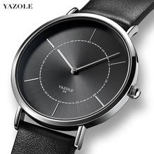 YAZOLE Simple Men Wristwatches Leather Band Quartz Watches Top Brand Luxury Mens Watches Male Clock Business Relogio Masculino 2024 - buy cheap