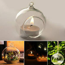Хрустальный круглый креативный стеклянный подвесной светильник-свеча, подсвечник для чая, прекрасный подсвечник, романтические свадебные вечерние украшения для дома 2024 - купить недорого