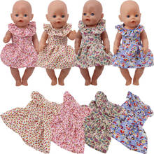 Boneca roupas de manga curta saia floral & ternos for18 Polegada americano & 43cm bebê recém nascido boneca para a nossa geração 2024 - compre barato
