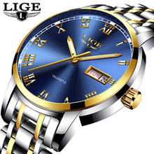 LIGE часы мужские модные спортивные Кварцевые полностью стальные золотые деловые мужские часы Топ бренд класса люкс водонепроницаемые часы Relogio Masculino 2024 - купить недорого