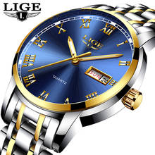 LIGE Watch Men Fashion Sports Quartz Full Steel Gold Business Mens Watches Top Brand Luxury Waterproof Watch Relogio Masculino 2024 - buy cheap