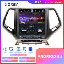 Radio con GPS para coche, reproductor multimedia con Android 8,1, DVD, estilo Tesla, Unidad Principal estéreo automática, para JEEP cherokee 2014-2018 2024 - compra barato