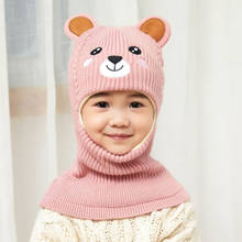 2020 Hot Cap Child Super Warm Winter Balaclava Wool Beanies Knitted Hat and Scarf for 3-8 Years Old Girl Boy Hats 2024 - buy cheap