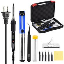 Adjustable Temperature Electric Soldering Iron Kit 220V 110V 80W Welding Solder Rework Station LCD Heat Pencil Repair Tools 2024 - buy cheap