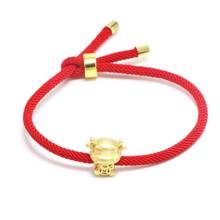 Golden cow red string bracelet 2021 chinês boi ano novo tradição zodíaco mascote vaca sorte bênção pulseiras 2024 - compre barato