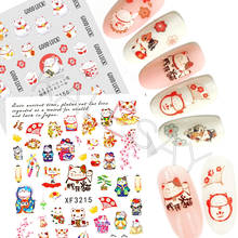 Fortune Cat Nail Art Stickers Manicure Design 3D Japanese Nail Sticker Back Glue Adhesive Nail Decals Foil Decoration Wraps 2024 - buy cheap
