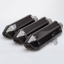 Motorcycle Modified Exhaust Pipe Muffler Large Hexagon Exhaust Full Carbon Fiber NINJA650 GSXR750 BN600 2024 - buy cheap