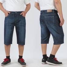 30-46 Plus Size  Summer 2021 High Quality Men Baggy short Pants Male Casual Denim Fashion Mens Knee lenght Jeans Street Trousers 2024 - buy cheap