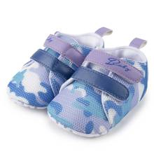 Обувь для новорожденных KIDSUN, хлопковая нескользящая Мягкая подошва, синяя спортивная обувь для прогулок и детской кроватки 2024 - купить недорого