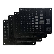 Kit de plantillas de acero negro BGA Reballing para iPhone 12Max 11Pro XS MAX XR X 8P 8 7P 7 6S 6 CPU IC Chip soldadura de plantación de estaño 2024 - compra barato