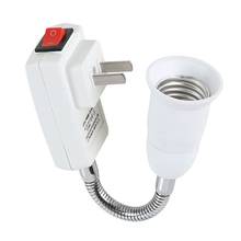 Promoção! Adaptador de soquete e27 com interruptor liga/desliga para tomada eua, conversor de suporte de lâmpada de extensão flexível