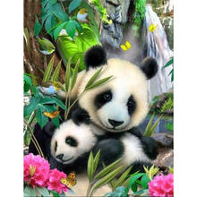 Kexinzu quadrado completo/broca redonda 5d diy pintura diamante "panda animal" bordado mosaico ponto cruz 5d casa decoração presente y46499 2024 - compre barato