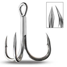 10PCS Fishing Hook High Steel Carbon Material Treble Fishing Hook Round Folded Saltwater Bass 2# 4# 6# 8# 10# Tackle Tool 2024 - buy cheap