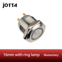Anillo de luz LED de GQ16F-10E/J, lámpara tipo interruptor de botón de metal con redondo plano, 16mm 2024 - compra barato
