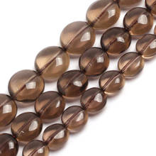 10mm/12mm/14mm Coin Shape Brown Smoky Quartzs Beads For Jewelry Making Beads Bracelets For Women 15'' Needlework DIY Beads 2024 - buy cheap