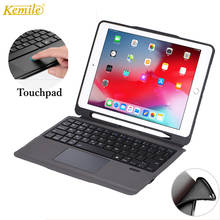 Capa com touchpad para ipad air 3 10.5 2019, com suporte para guardar caneta, capa protetora para ipad 7th 10.2 9.7 2018, 2018 2024 - compre barato