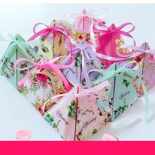 Favor Gift Boxes New Craft Paper Cone Shaped Candy Box Birthday Party Favor Candy Box Party Bags Packing Ribbon Wedding 2024 - buy cheap