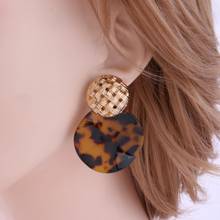 Zouchunfu Striking Korean Round Earrings for Women 2019 Fashion Jewelry Vintage Geometric Round Sequin Pendant Gold Earring 2024 - buy cheap