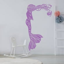 Mermaid Wall Decal Bathroom Art Decor Ocean Sea Marine Romantic Vinyl Stickers Window Door Waterproof Decoration Murals Z704 2024 - buy cheap