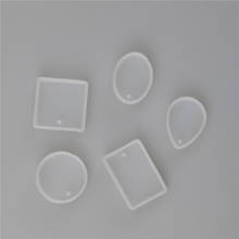 Molde de resina epóxi em forma de retângulo, 5 peças, redondo, quadrado, oval, forma de gota de água, faça você mesmo, pingente, molde de silicone 2024 - compre barato