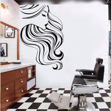 Барбершоп виниловые наклейки на стену парикмахерские студийные наклейки для девочек украшения для стрижки красивые фрески съемные O68 2024 - купить недорого