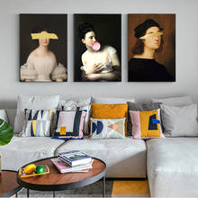 Balão clássico feminino com capa, pintura a óleo para decoração de casa e sala de estar, retrato vintage 2024 - compre barato