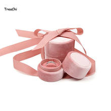 Coréia estilo fita bowknot rosa cinza cor verde mini anel brinco pingente presente embalagem exibição caixa de presente jóias 1 peça 2024 - compre barato