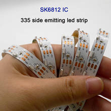 DC5V 5m addressable 60leds/m WS2812B SK6812 IC 300leds controlled side emitting 335 digital LED strip White PCB IP30 2024 - buy cheap